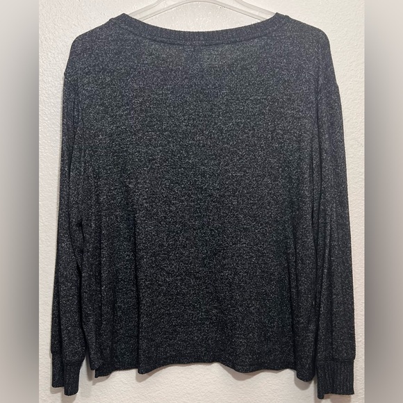 EUC Stars Above Black Gray Round Neck Pullover Lightweight Sweater w/ Pocket L - Picture 3 of 6